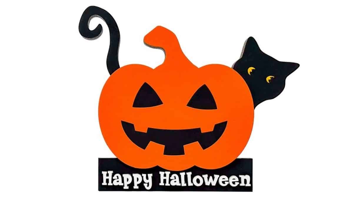 DIY Laser Cut Black Cat Halloween Mantel Decor