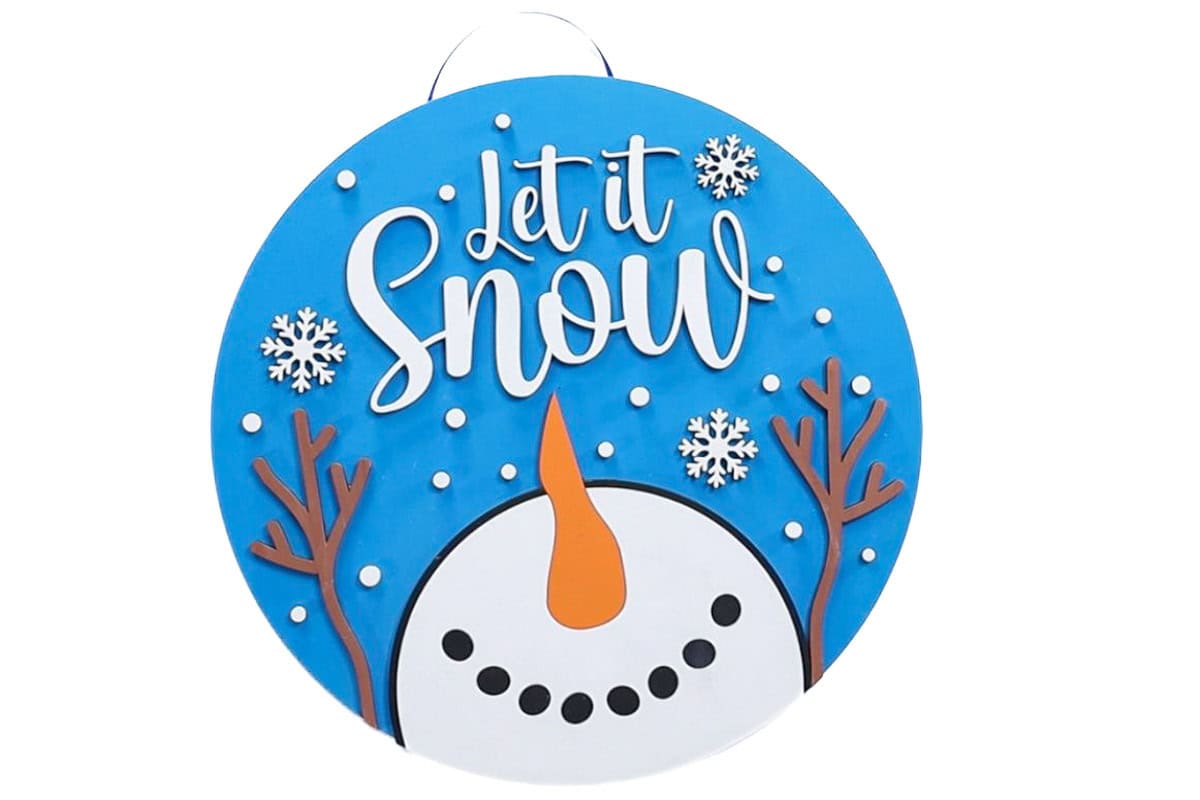Make Laser Cut Let It Snow Wood Door Hangers