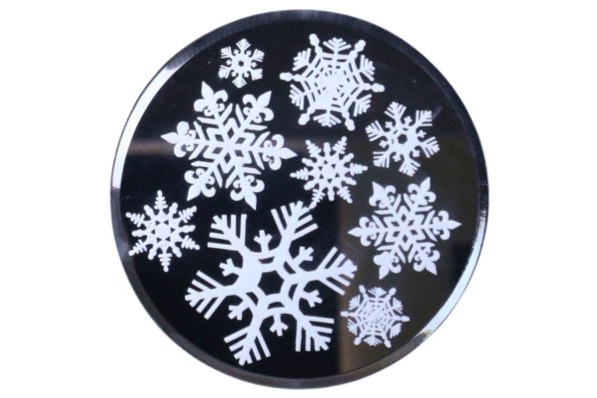 Glass Etching a Snowflake Design on a Candle Plate