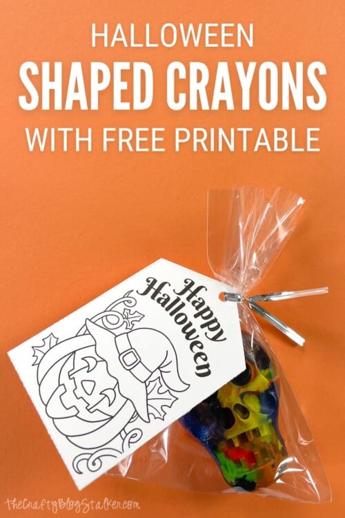 Make Halloween Shaped Crayons with Free Printable Tags