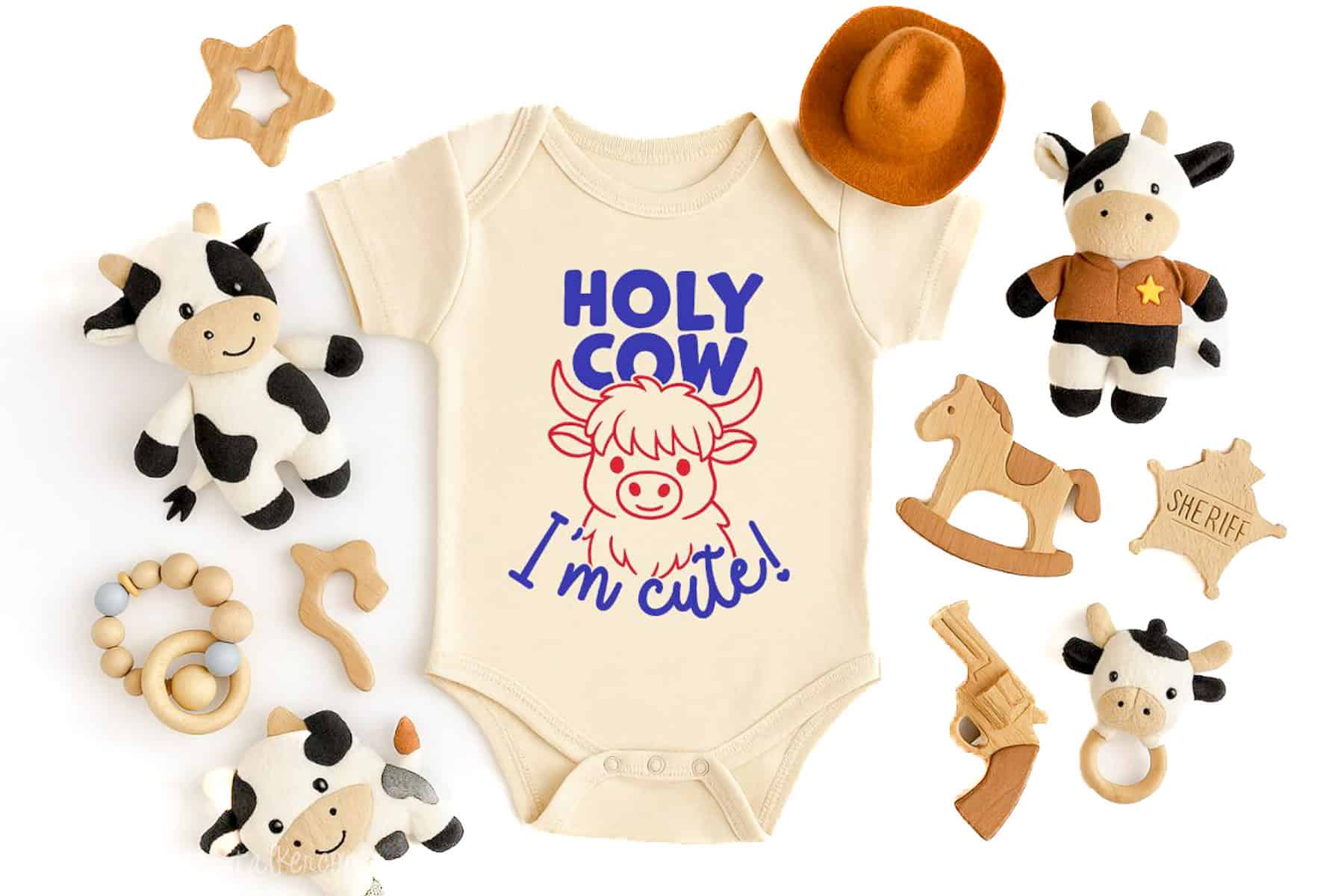 DIY Baby Onesie with Free Holy Cow I’m Cute SVG