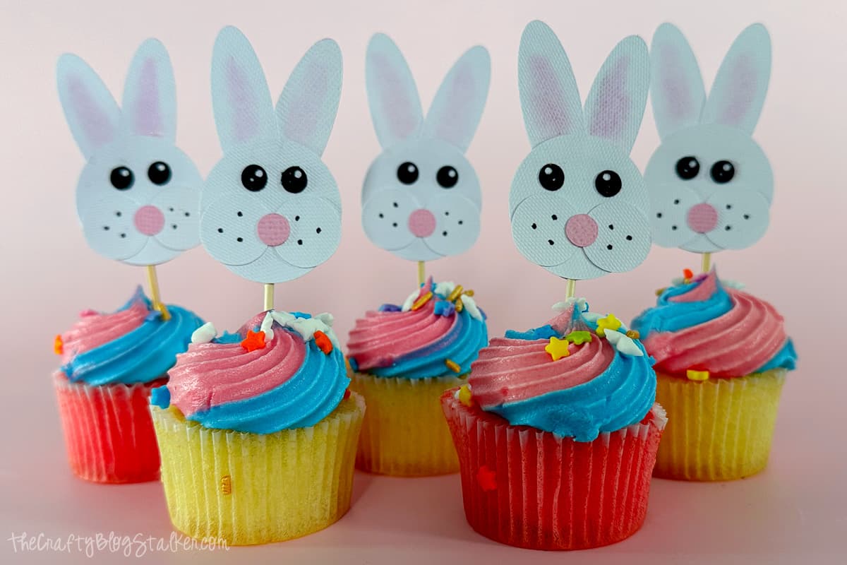 Easter Bunny Cupcake Toppers with Free SVG