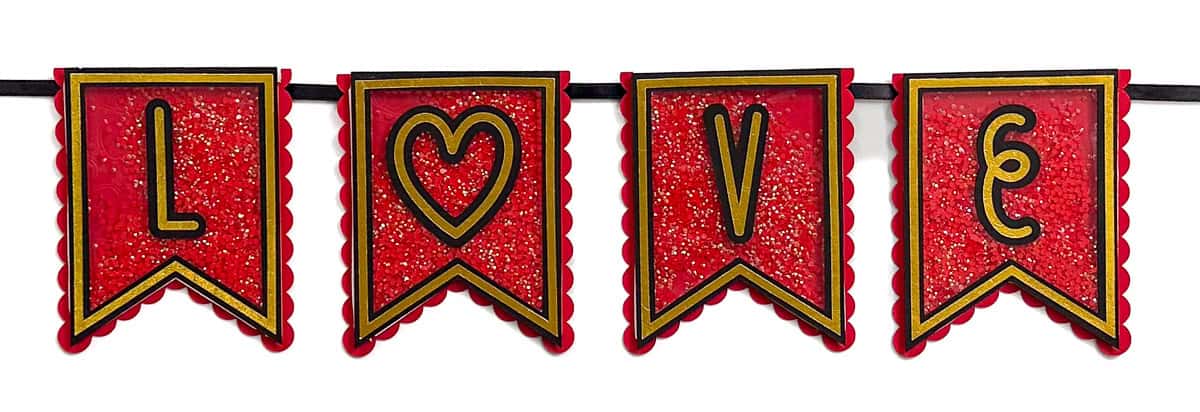 Make a Happy Valentine's Day Banner with Shaker SVG File