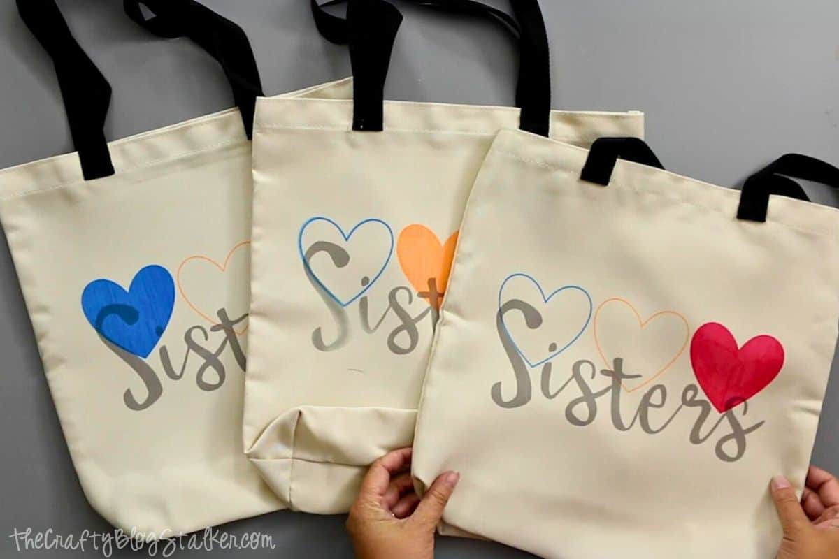 Cricut Infusible Ink Tote Bags for Sisters