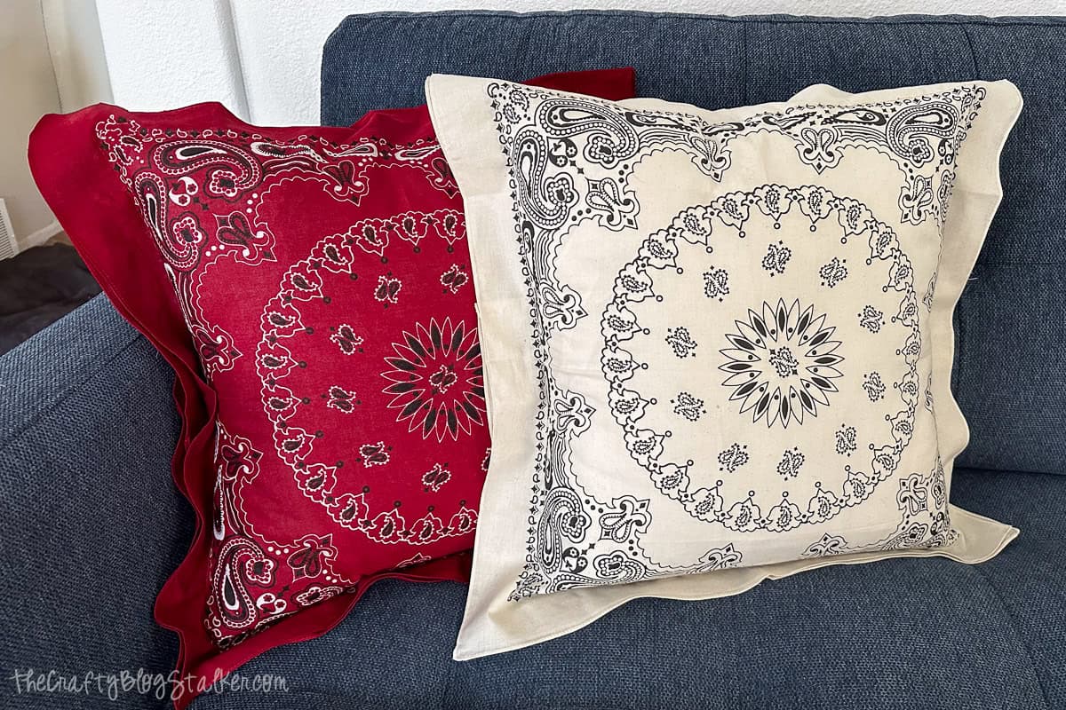 How to Sew Easy and Colorful Bandana Pillows